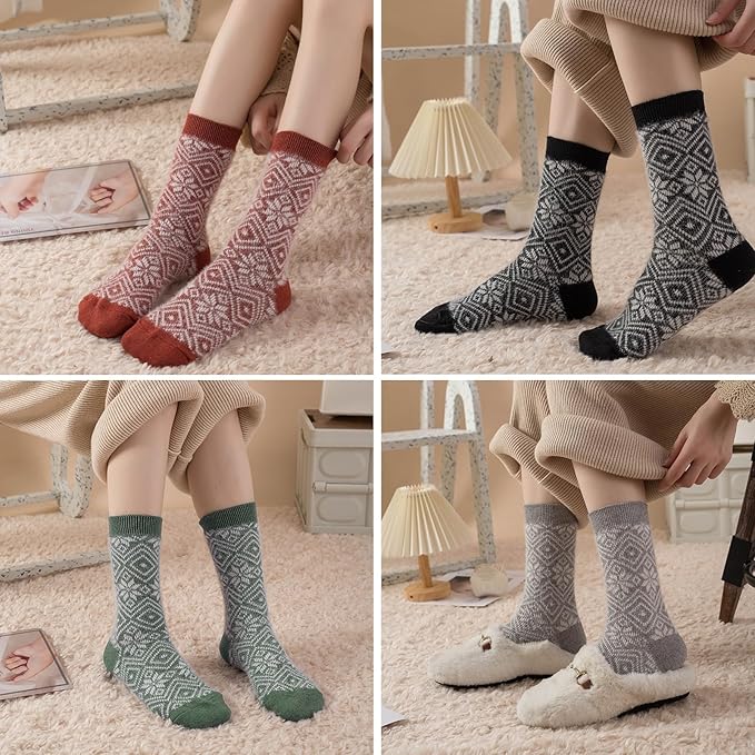 5 Pairs Fuzzy Soft Cozy Comfortable Socks for Women, Casual Sleep Comfy Socks, Perfect Warm Winter Gifts for Women