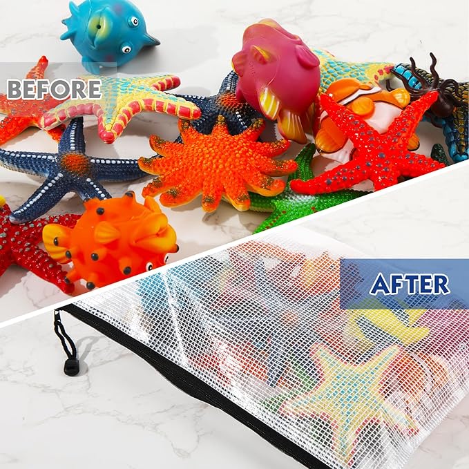 200 Pcs A4 Mesh Zipper Pouch Bulk Waterproof Mesh Zipper Organizer Plastic File Folder Case for School Office Supplies Document Board Games Puzzle(Black)