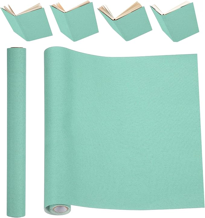 PATIKIL Book Binding Cloth, 51 x 11 Inches Book Cloth for Binding Repairing Fabric Surface Paper Backed Bookbinding Supplies, Lake Green
