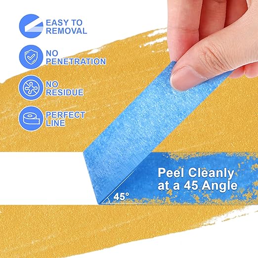 NEOACT 24 Rolls Blue Painters Tape 2 Inch Wide,55 Yards Multi-Surface Residue Free Masking Tape for Walls Painting,Packing,Labeling,DIY Crafts,24 Rolls X 2 Inch X 55 Yards(1320 Yards Total)