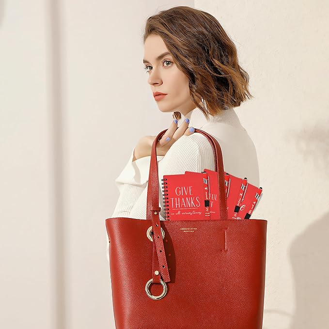 INSADA Christian Prayer Journal Spiral Red Notebooks Bulk with Pens- Small Notepads (4.13”x5.43”) - Christmas Gifts for women, Church Members & Bible Study Groups (30 Sets Red)