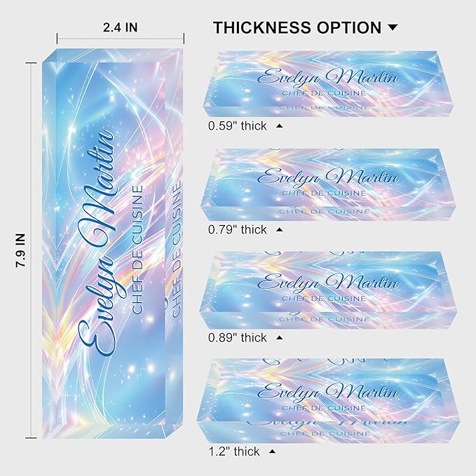 Custom Name Plate for Desk, Personalized Acrylic Office Name Sign with Name & Title, Elegant Desk Decor for Women Men, Employee Appreciation Gift (Dreamy)