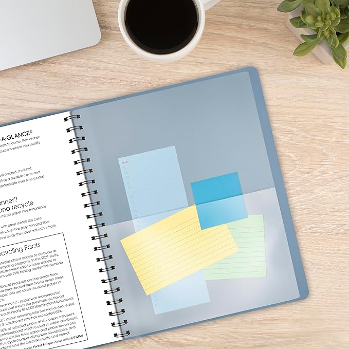 AT-A-GLANCE 2026 Planner, Weekly & Monthly, 8.25" x 11", Large, Contemporary Lite, Slate Blue (70940X2026)