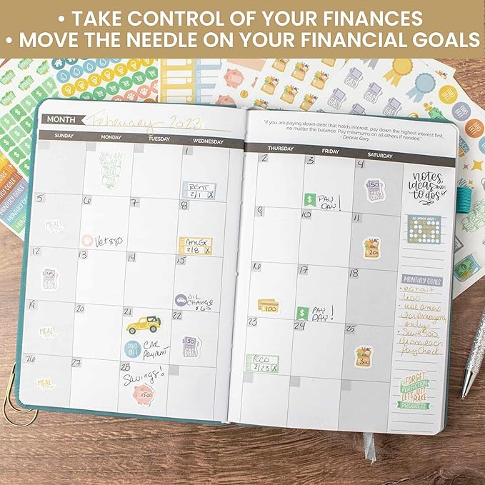 bloom daily planners Budget Planner Stickers for Personal Finance, Budgeting, Money, Bill, Debt and Expense Tracking (8 Sheets, 875 Stickers per Pack)
