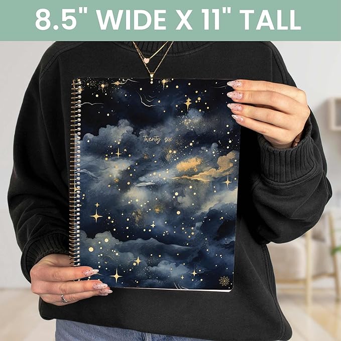 bloom daily planners 2026 Planner (January to December) - 8.5” x 11” Weekly & Monthly Dated Agenda Organizer Book with Stickers & Tabs - Flexible Soft Cover - Midnight Sky