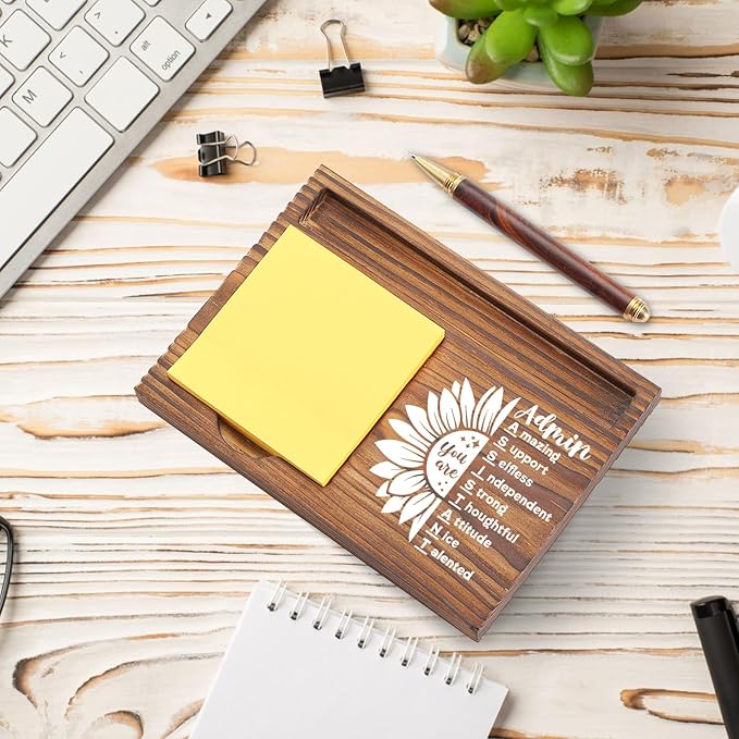 Administrative Assistant Sticky Note Holder, Thank You Appreciation Gifts for Admin Assistants, Employee Recognition Office Desk Organizer TZP112
