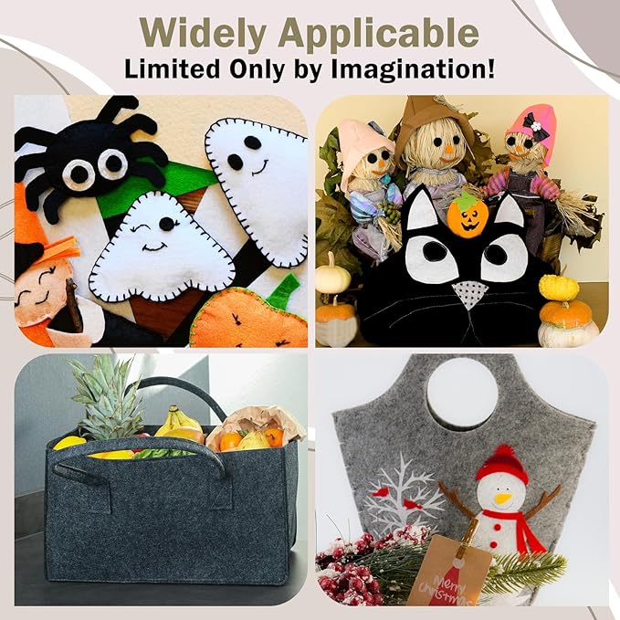 12 Rolls 8"x35"(20.5x90cm) 1.4mm Thick Soft Felt Fabric Sheet 12 Assorted White Grey Series Colors Felt Pack for DIY Craft Sewing Squares Nonwoven Patchwork