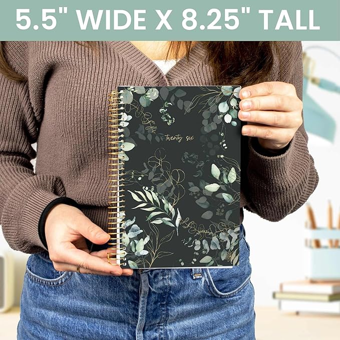 bloom daily planners 2026 Planner (January - December) Calendar Year Organizer - 5.5” x 8.25” - Weekly & Monthly Agenda Book with Stickers & Bookmark - Eucalyptus, Green