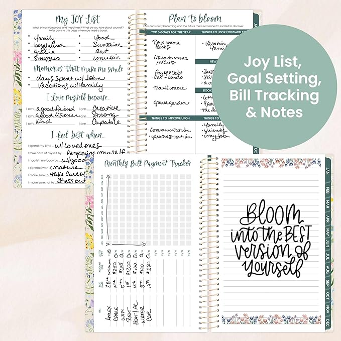 bloom daily planners 2026 Pocket Planner - 4” x 6” - (January 2026 - December 2026) - MINI Weekly/Monthly Agenda Organizer & Calendar Book - Garden Party, Beige