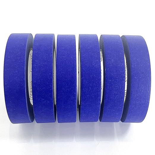 COSIMIXO Blue Original Multi-Surface Painter's Tape,0.94 inches x 60 Yards 6 Rolls Residue Free Wall Painting Blue Masking Tape with Sharp Lines