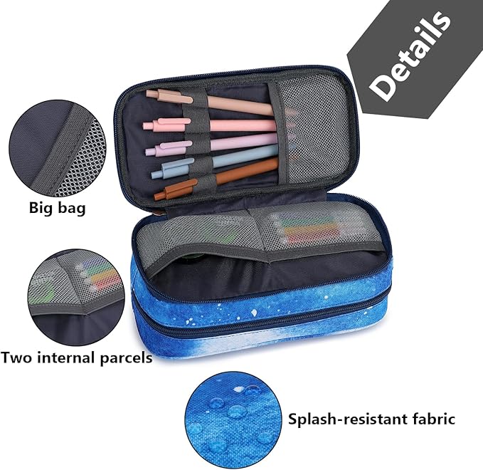 Pencil Cases for kids, Large Capacity Pencil Pouch, Office College School Marker Organizer Case pen for Men Women Adult Teens