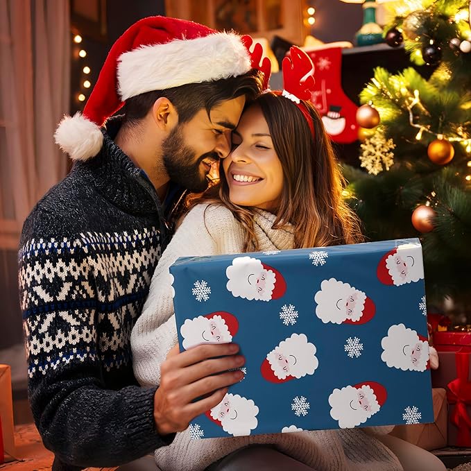 Christmas Poly Mailer 6x9 Inch 100 Pcs, Waterproof Shipping Bags for Clothing, Tear-Resistant Mailier Bags, Strong Mailing Bags with Self-Seal - Santa Claus and Snowflakes Printed