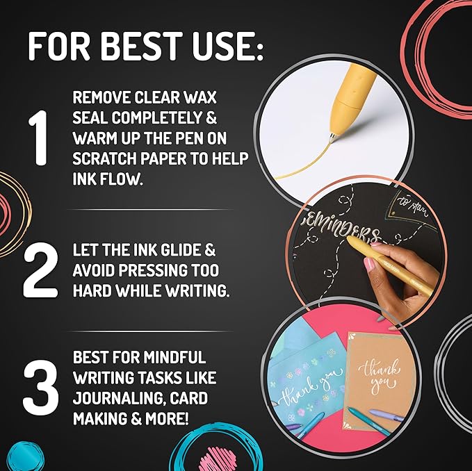 Paper Mate InkJoy Gel Pens, Metallic, Retractable, Medium Point (0.8mm), Glittery Assorted Colors, 10 Count - Perfect for Writing, Doodling, Bullet Journaling, Glitter, Sparkle, Writing Fun