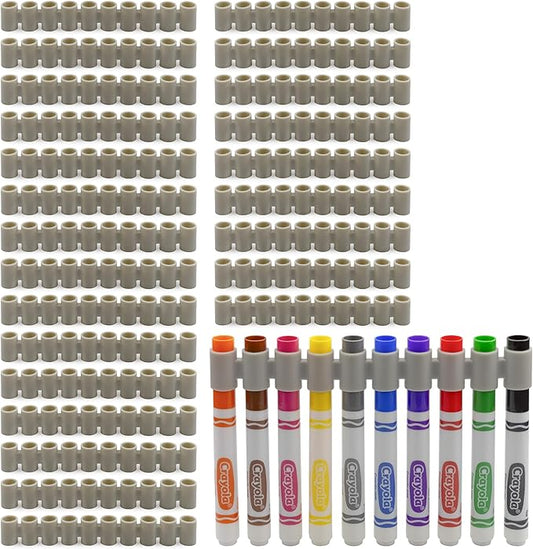 Darware Marker Holders (25-Pack); The Original Marker Gripper Silicone Marker Organizers for Broad Tip Colored Marker Sets, No More Lost Lids