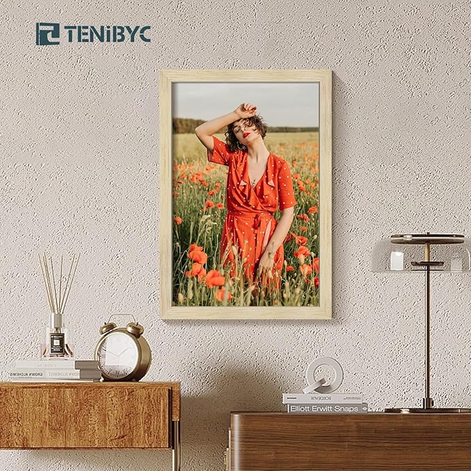 12x18 Poster Frames Set - 3 Pack - Natural Oak Wood - Tempered Glass - for Wall Photos, Family Memories, Posters & Puzzles, Home Decor