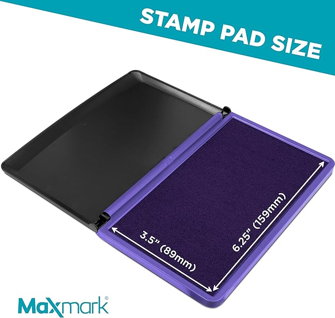 MaxMark Large Premium Purple Ink Stamp Pad - 3.5" x 6.25" - Quality Felt Pad