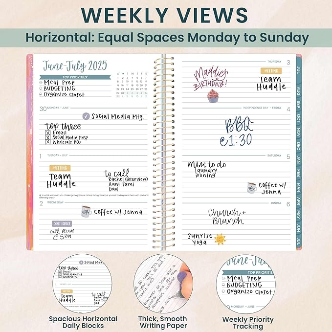 bloom daily planners Academic Planner 2025-2026 (July 2025 - July 2026) - A5 Weekly & Monthly Calendar Agenda Organizer Book with Stickers - 5.5" x 8.25" - Creating A Life I Love