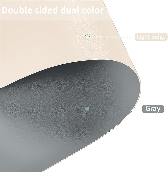 Leather Table Cover,1.8mm Thick,42x78 Inch Table Protector,Table Protector For Dining Room Table,Dining Table Cover,Table Cover Protector,Hule Para Mesa De Comedor(Off White+Light Gray,42x78)