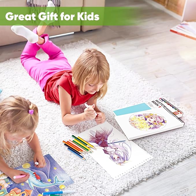 Soucolor 9 x12 Inch Sketch Book,Teen Girl Trendy Stuff, Halloween & Christmas for Teen Girls 4-12, Mother's Day, Birthday for Daughter Wife, Creative Gift for Mum Her, Christmas Coloring Book