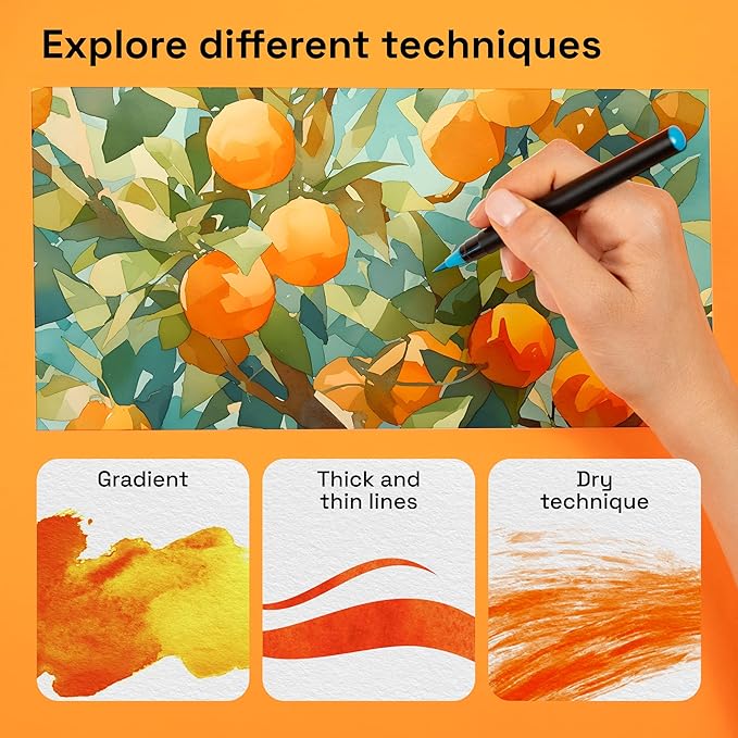 ARTISTRO 100 Watercolor Markers Teacher Appreciation Gifts – Brush Pens, Fineliner, Water Brush, Portable Bag – Vibrant, Washable, Non-Toxic – Ideal Gift for Women for Coloring, Calligraphy & Art