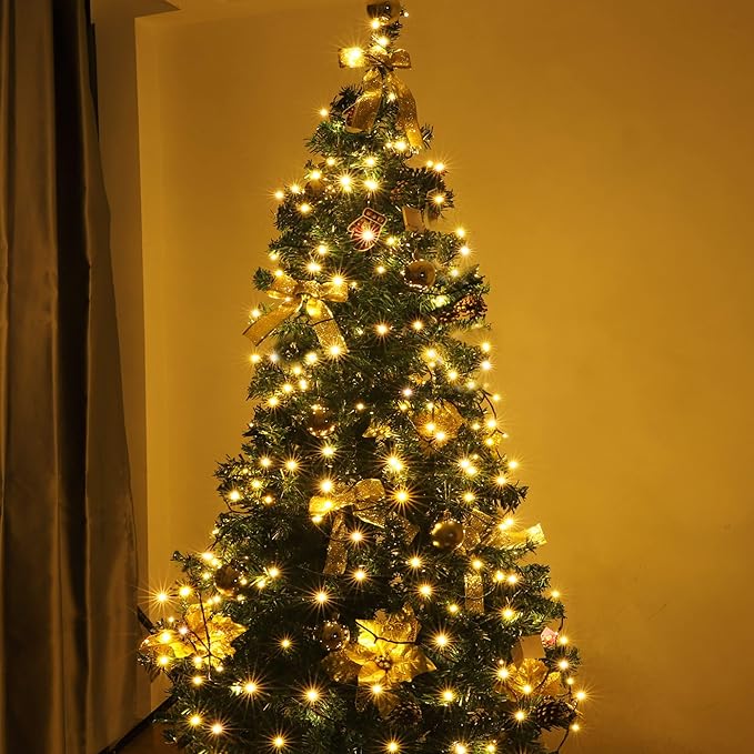 100-1000 LED Christmas Lights, Low Voltage Fairy String Lights with 8 Modes, Ideal for Xmax Tree, Garden, Home, Party, Halloween Festival Deco (Warm White, 300 LEDs)