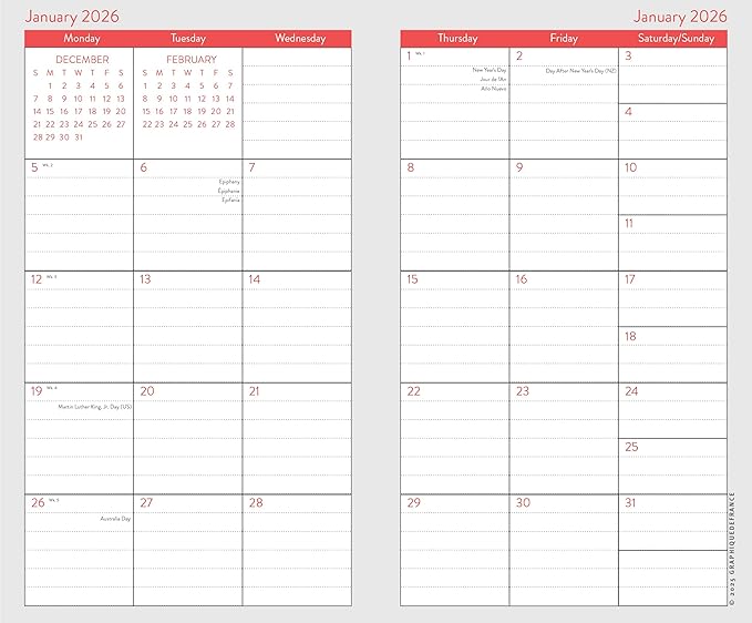 Graphique 2 Year Pocket Planner | 29 Month Organizer, Aug. 2025 – Dec. 2027 | Monthly Calendar & Notes Spreads | Marked Holidays | La Petite | 3.75” x 6"