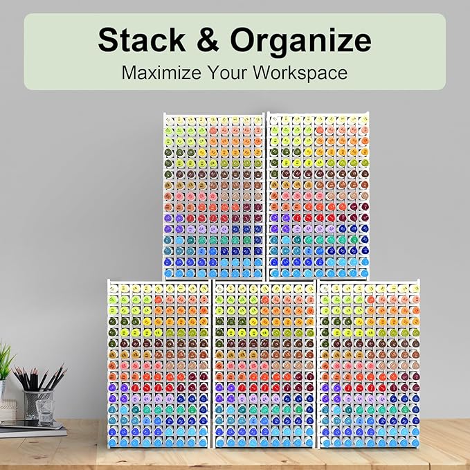 Marker Organizer, 135-Slot Marker Holder with Adjustable Dividers, Marker Storage Organizer for Desk, Home, Office, Craft Room, and Classroom