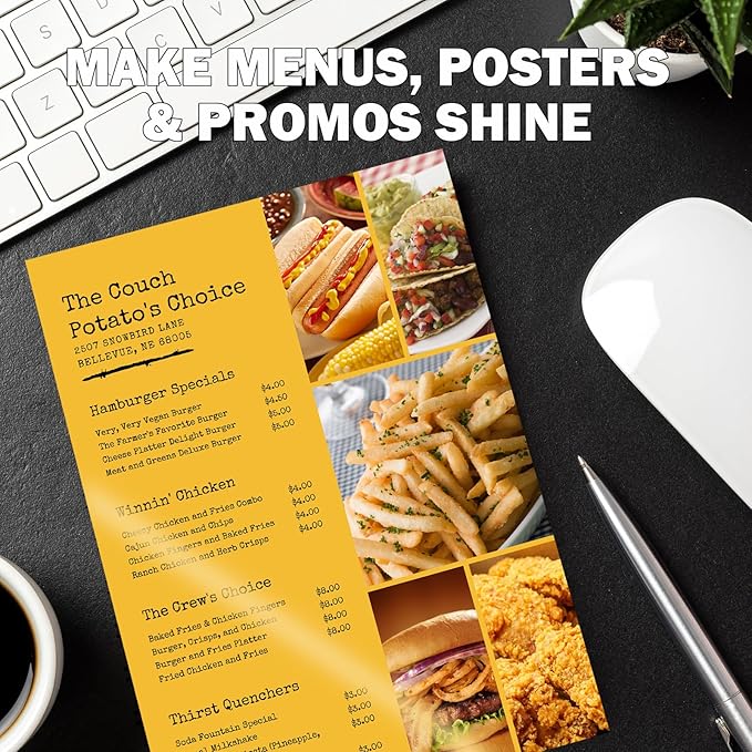 36lb Glossy Photo Paper, 8x10, 8R Size, Thin Glossy Photo Paper for Chip Bags, Inkjet, 100 Pack