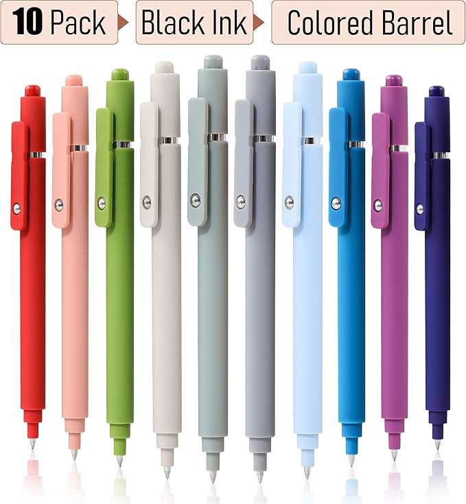 RIANCY Gel Pens, 0.5mm Black Ink Quick Dry Ball Point Pens, Fine Point Smooth Writing Pens, Cute Aesthetic Gifts Set for Men Women Journaling, Office School Stationery Supplies