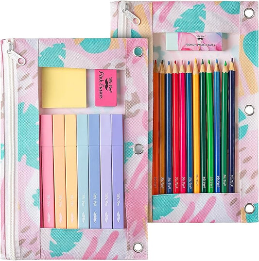 Mr. Pen- 2Pack Pencil Cases, Zipper Pouch for 3 Ring Binder