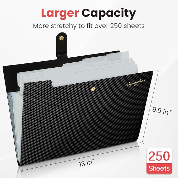 Sooez School Supplies File Folder, Letter Size Accordion File Organizer, Expanding File Folder for Document, Portable Paper Organizer for Office-Green