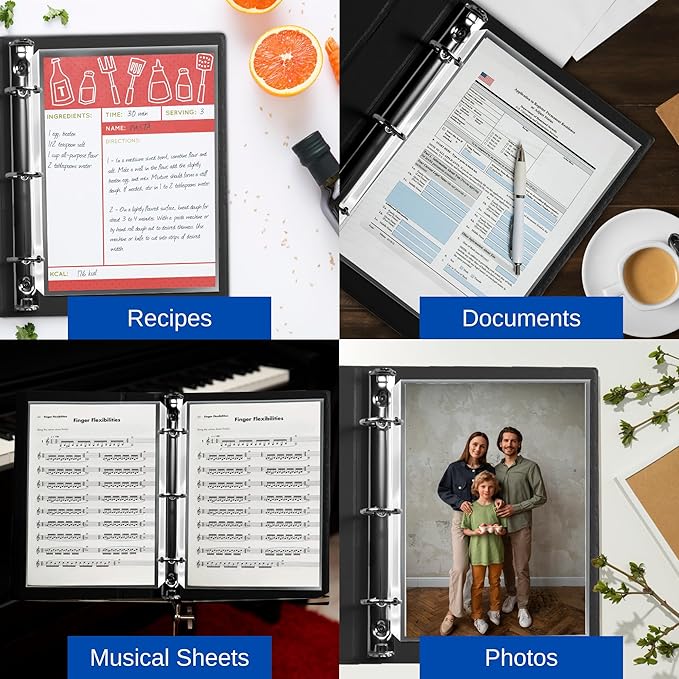 Performore 50-Pack Clear Sheet Protectors | 8.5 x 11 Inch Heavy Duty Plastic Sleeves | Top Loading Reinforced Hole Page Protectors | Archival Acid-Free Non-Glare for 3 Ring Binders Documents Photos