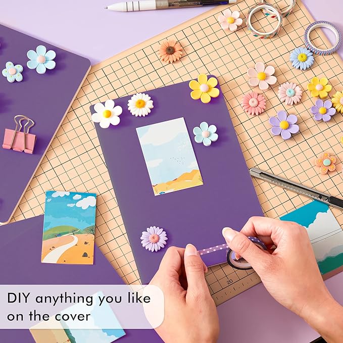 feela 36 Pack Soft Cover Journal Bulk, Lined Blank Travel Journal for Women Men Writing, Notebooks College Ruled for Work, Note Taking Notebook School Business Supplies, 8.2” x 5.5”, A5, Dark Purple