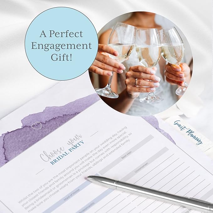 Your Perfect Day Wedding Planner Book and Organizer - Wedding Planner Book - Bridal Planning Binder with Countdown Calendar - Bride Gifts - (WATERCOLOR)