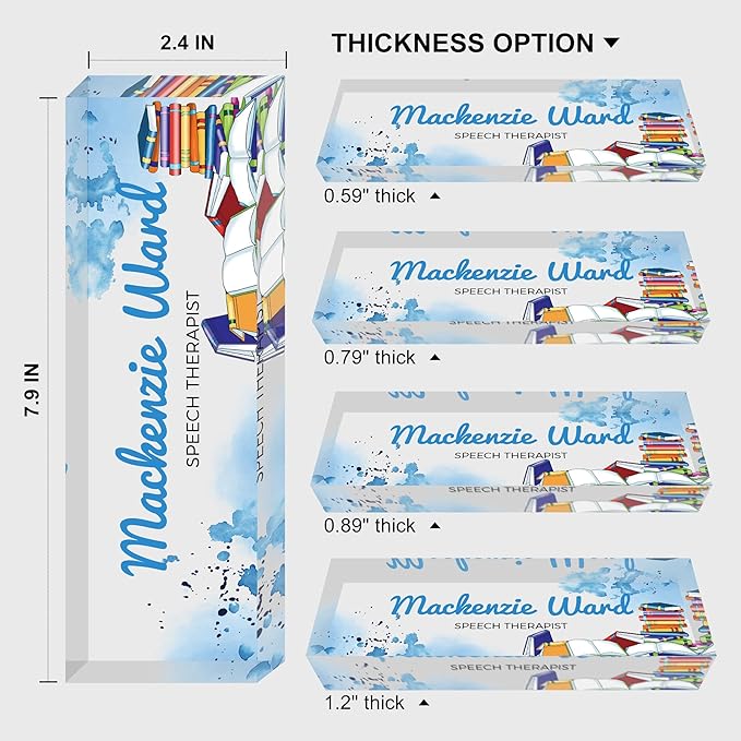 Custom Name Plate for Desk, Personalized Acrylic Office Name Sign with Name & Title, Elegant Desk Decor for Women Men, Employee Appreciation Gift (Teacher-2)