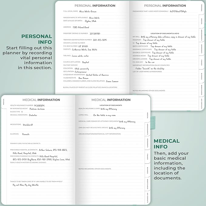 Clever Fox End of Life Planner – Final Arrangements Organizer for Beneficiary, Will Preparation, Last Wishes & Funeral Planning, A5 (Mint Cream)