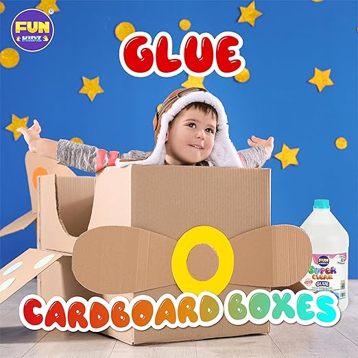 Super Clear Glue 1 Gallon, FunKidz All Purposes School Home Projects Liquid Glue Great for Slime Making Supplies Washable Non-Toxic Use for Arts & Crafts Wood Paper Cardboard