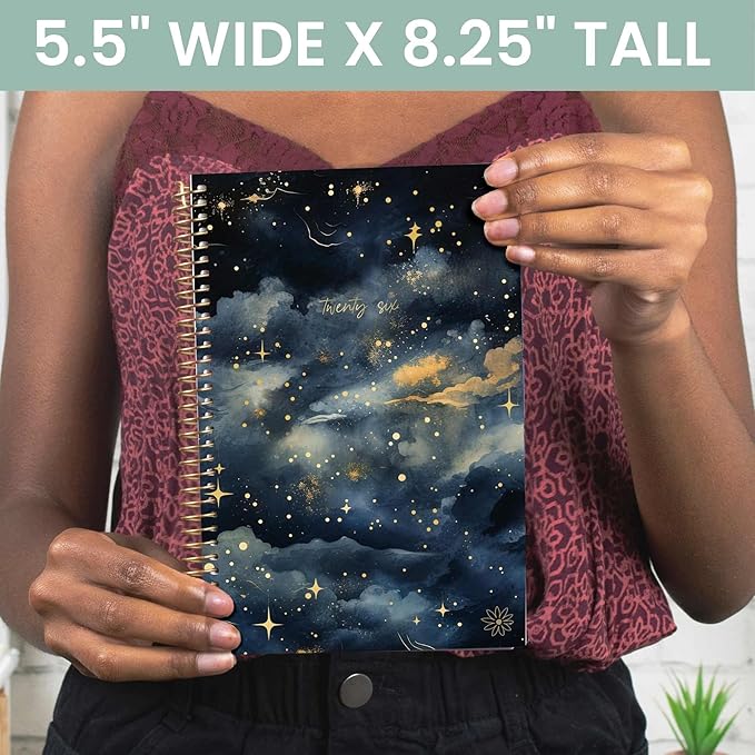 bloom daily planners 2026 Planner (January - December) Calendar Year Organizer - 5.5” x 8.25” - Weekly & Monthly Agenda Book with Stickers & Bookmark - Midnight Sky