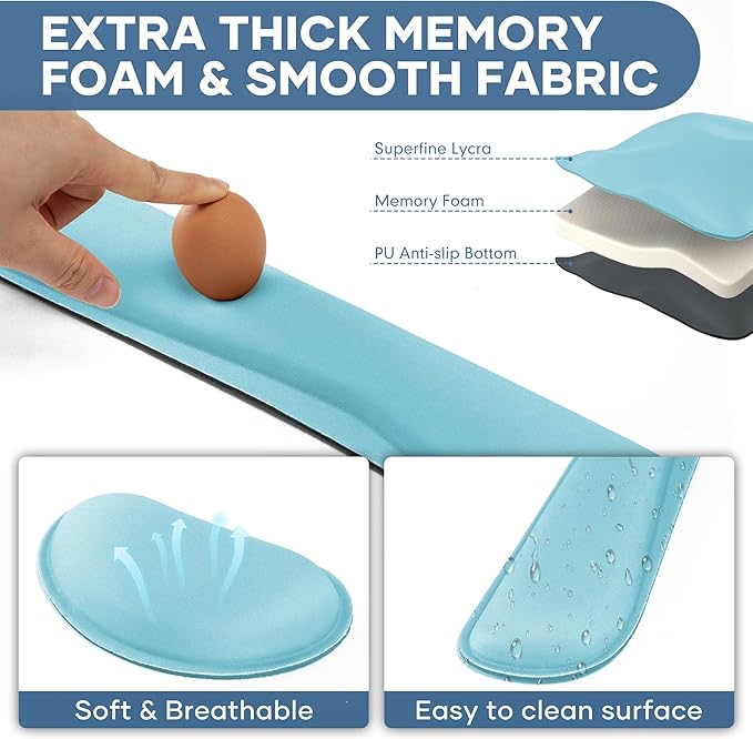 Office Ergonomic Memory Foam Computer Mouse and Keyboard Wrist Rest pad Support Carpal Tunnel, Wrist Rest for Keyboard and Mouse, Wrist Support Set