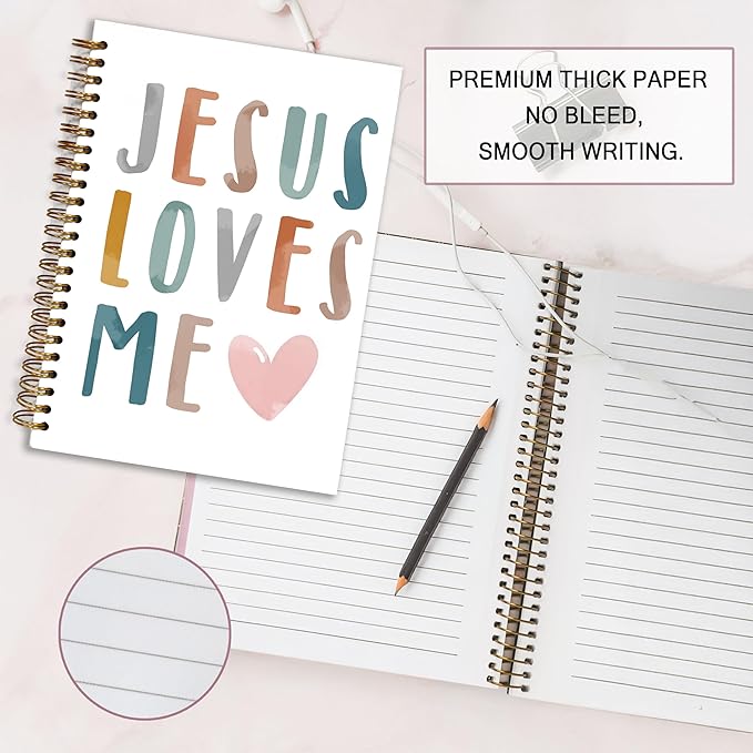 Bible Notebook, A5 Spiral Christian Journal with Floral Pink Butterfly Notebook, Bible Verse-God Says You Are, Inspirational Notebooks for Women, Bible Study, Gift for Birthday Christmas