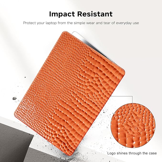 Crocodile Case for MacBook Air 13 inch M4 M3 M2 2025-2022 A3240 A3113 A2681,for Mac Air M4 Alligator Snake Textured Leather Glitter Glossy Cute Hard Shell&Keyboard Cover for Mac Air 13.6,Brown