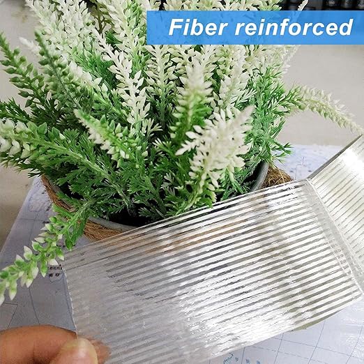 BOMEI PACK Strapping Tape 2Inch, Fiberglass Reinforced Heavy Duty Packing Tape with Dispenser with String for Moving and Shipping, 6Rolls x 5.5Mil x 35Yds, Total 210Yds