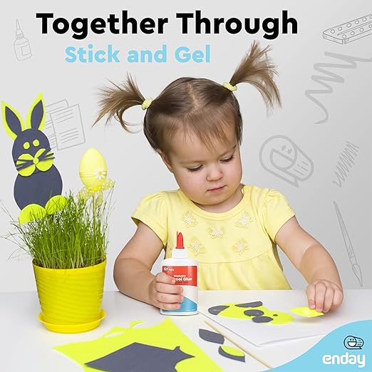 Liquid Glue (12 Pack) - 4 oz Washable School Glue, Bulk, Non-Toxic for Kids, for Slime, Arts and Crafts - by Enday