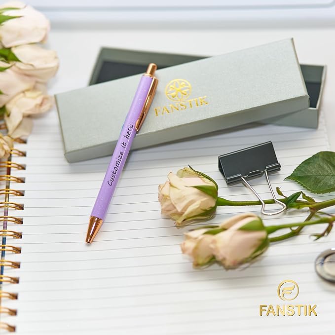 Customized BallPoint 3-pack pens set with name (MADE IN USA), Fancy Pen Set for Women, Thank you gift for woman, Luxury engraved pens personalized for women, (BallPoint Fancy Set)