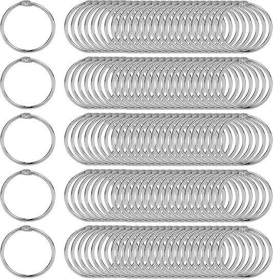 1.5 Inch Loose Leaf Binder Rings (120 Pack), Nickel Plated Small Metal Book Rings for Index Cards, Documents, Keychains, DIY Crafts, Office, School, and Home Supplies (1.5-inch)