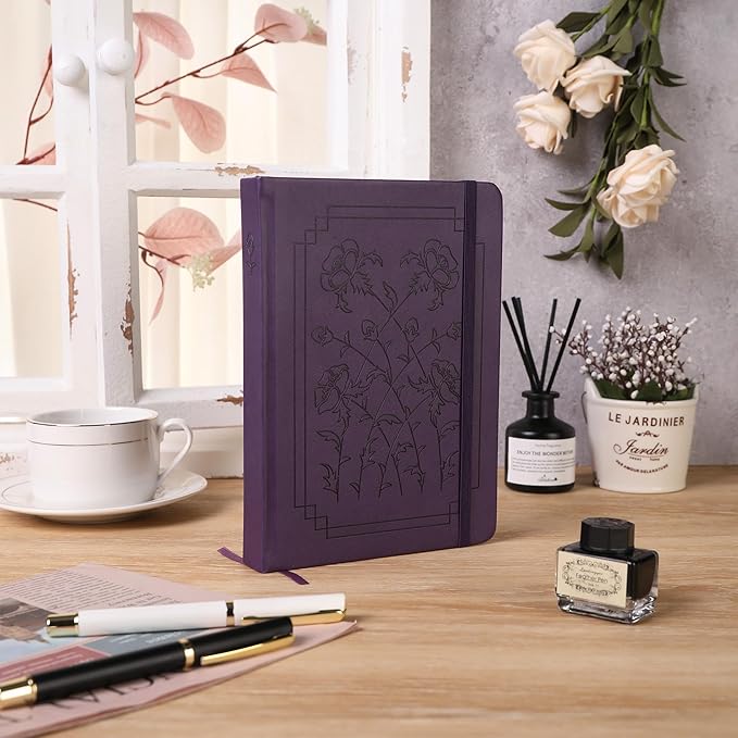 TIEFOSSI A5 Dotted Notebook, 160gsm Thick Paper, Hardcover Dot Grid Journals for Women Men, 192 Numbered Pages, Ideal for Personal Use, Goals, Organization