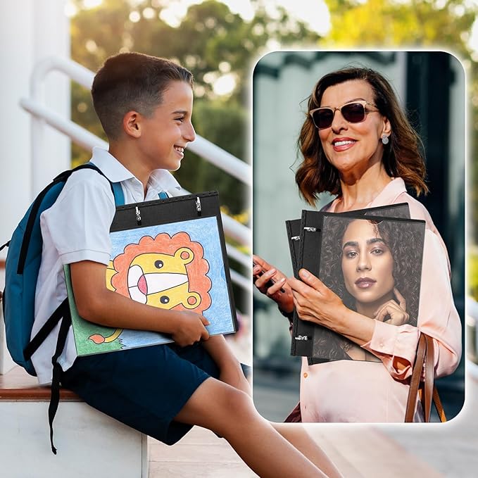 WOT I Telescoping 3 Ring Binder 1 Inch, Expandable Binder - Patented Design for Easy Portability, Holds Up 225 Sheets, Perfect for School, Office&Home Organization, Black