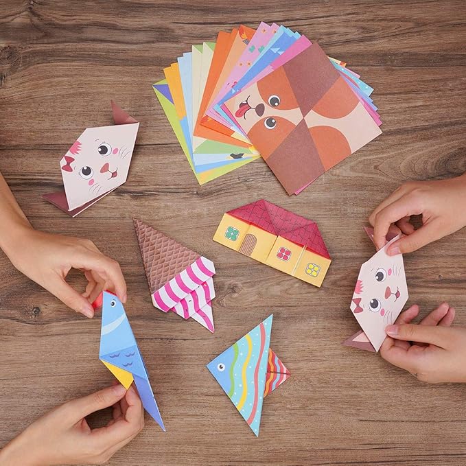 Origami Kit for Kids Ages 5-8 8-12, with Guiding Book, 98 Sheets Paper with 47 Patterns, DIY Art and Craft Projects, Beginners Children's Day Gift Boy Girl
