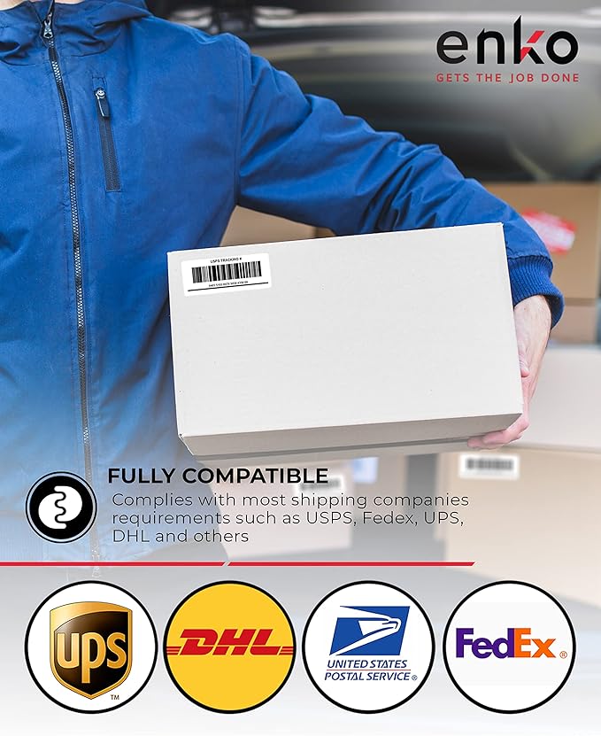 enKo 3-1/2 x 5 Inch Label - White Blank - 4 Up Per Sheet Shipping Address Mailing Labels for Laser Inkjet Printer (100 Sheets, 400 Labels)