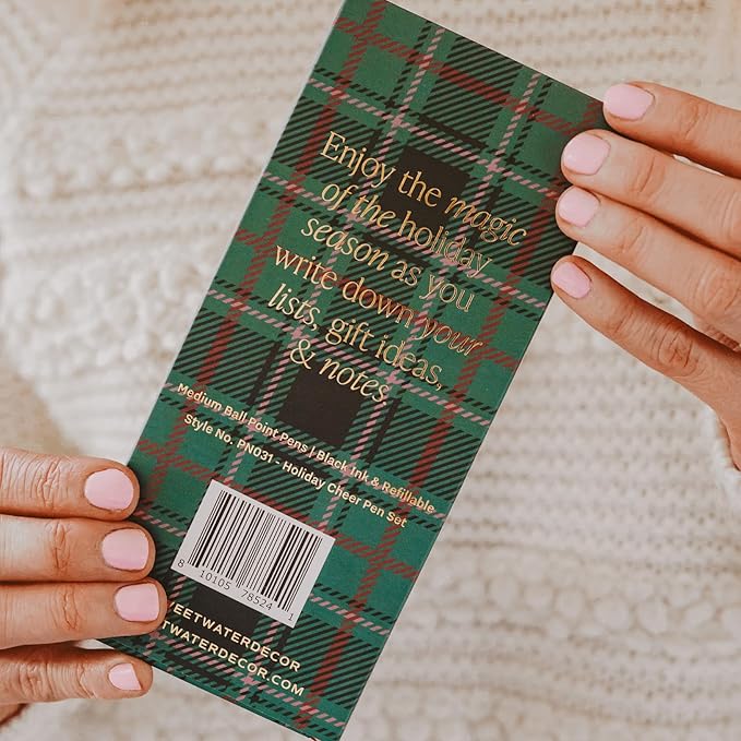 Sweet Water Decor Holiday Cheer Christmas Pens - Cute Pens with Making A List, Naughty or Nice & Fa La La La Readings The Perfect Christmas Gifts - Christmas Stocking Stuffers Set of 3 Fancy Pens